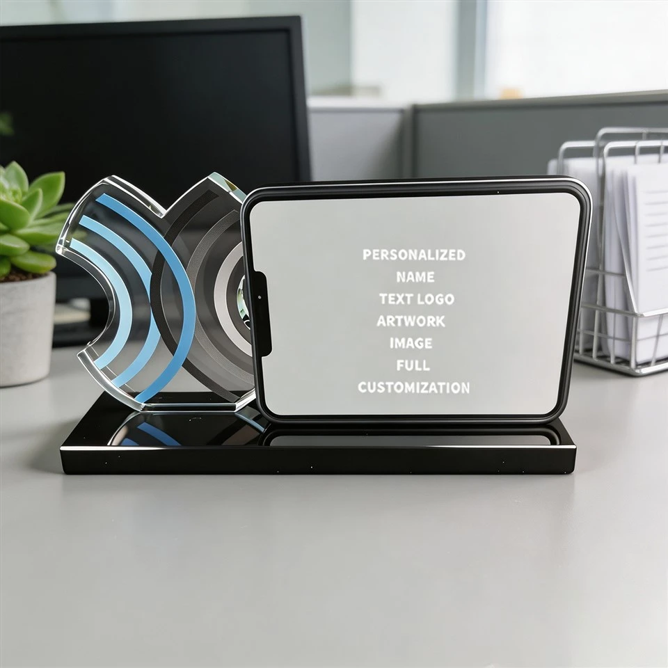 Modern Curve Crystal Phone Award